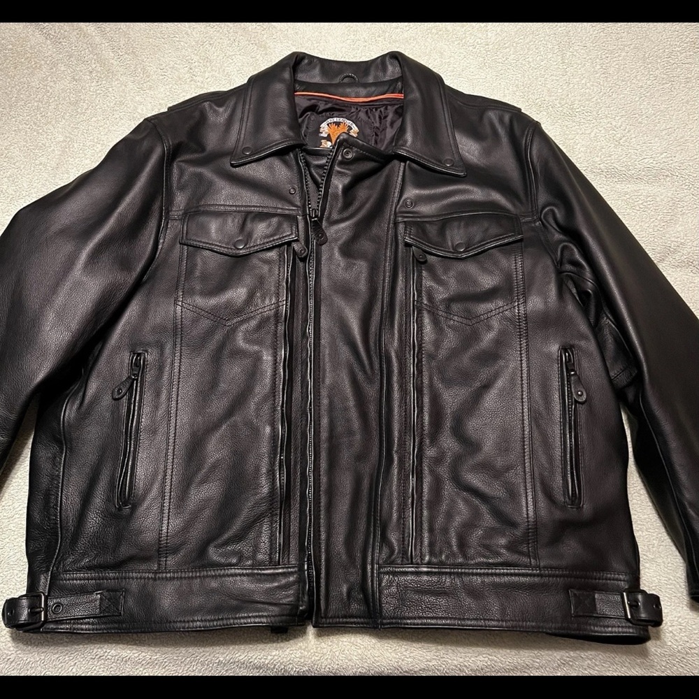 Men's Black “Just Leather” Motorcycle Riding Jacket~ San Jose, CA ~